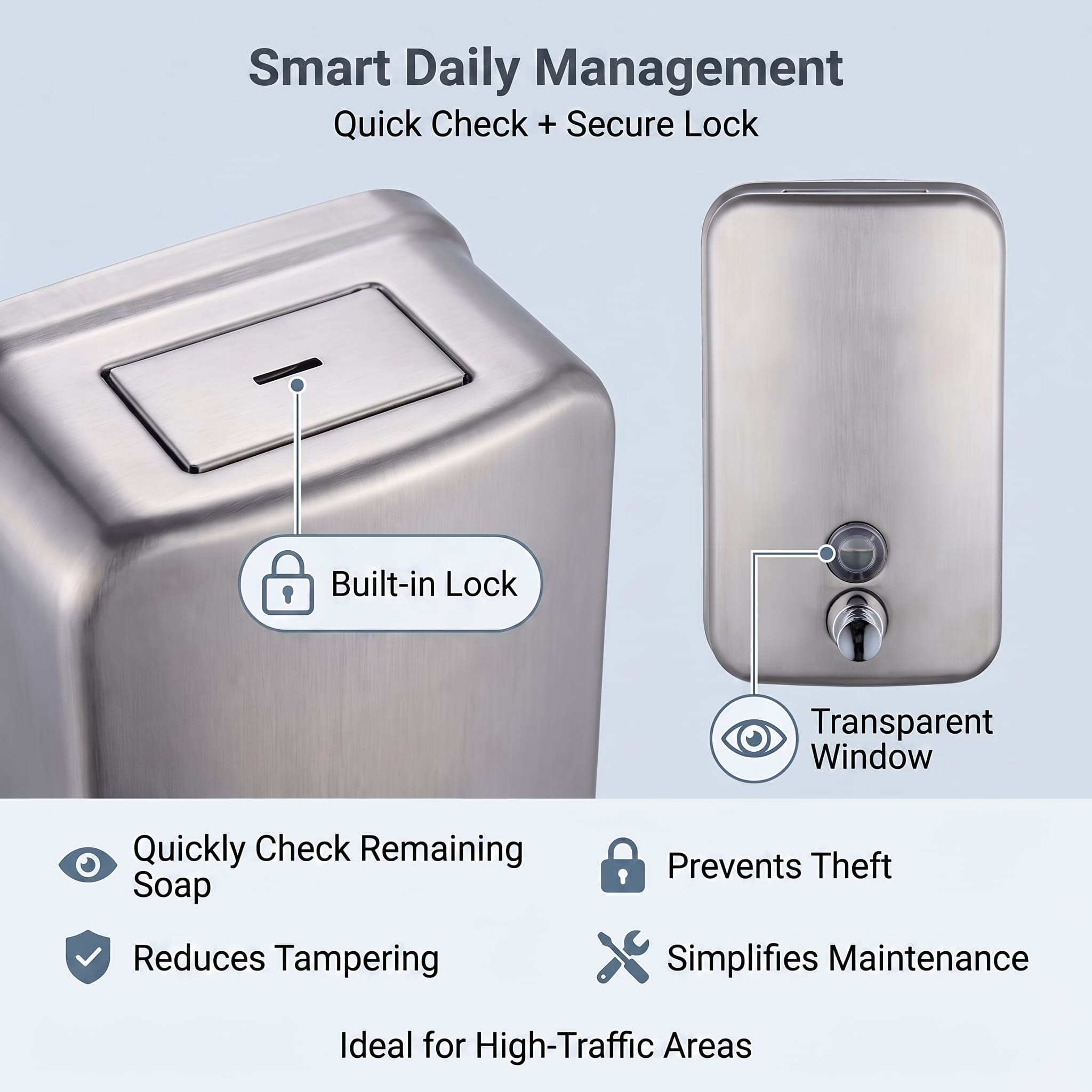 stainless steel soap dispenser